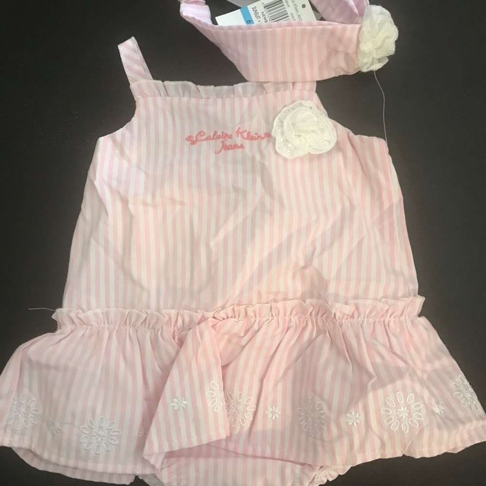 Calvin Klein (6-9 mo) jumper and headband